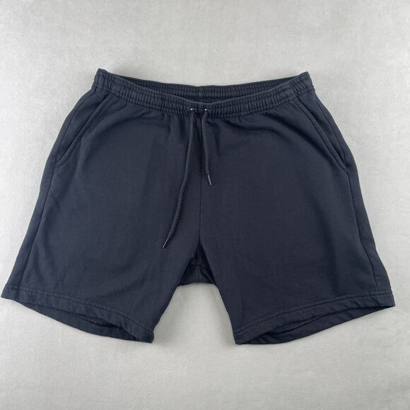 American Apparel Shorts Mens M Black California Fleece Drawstring Pockets Rare - Picture 1 of 7
